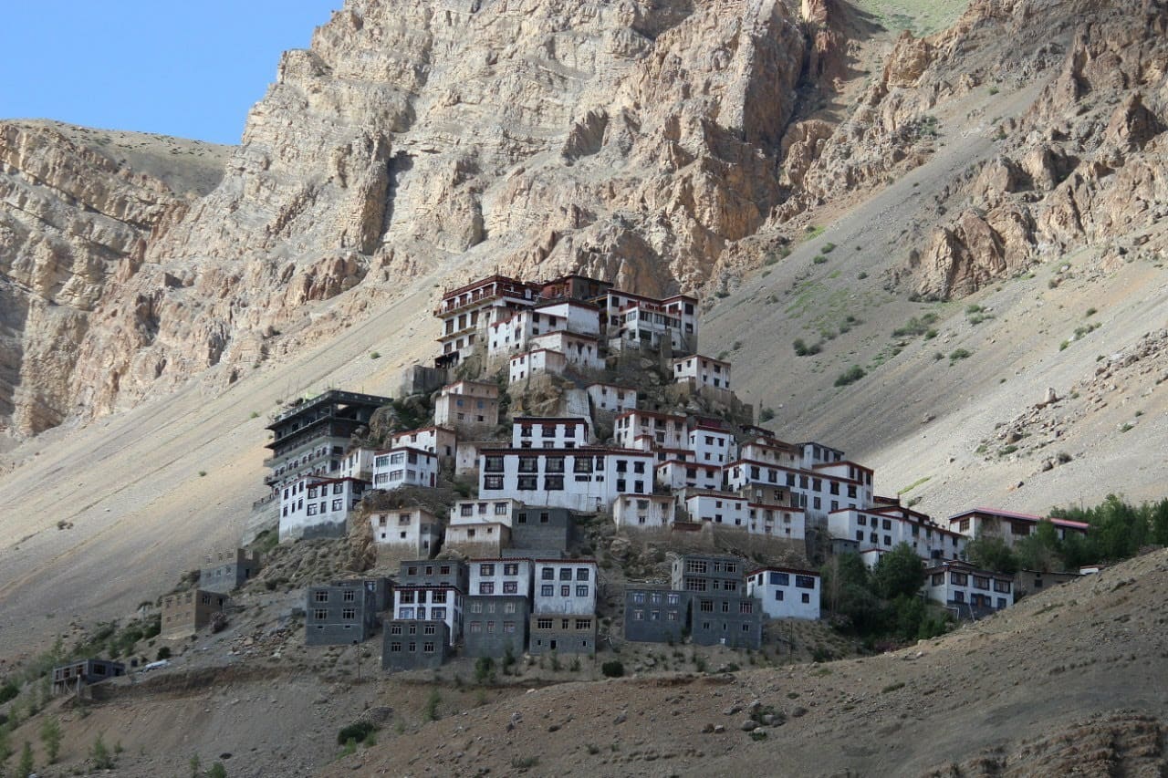 Key monastery lit by mid-day sun