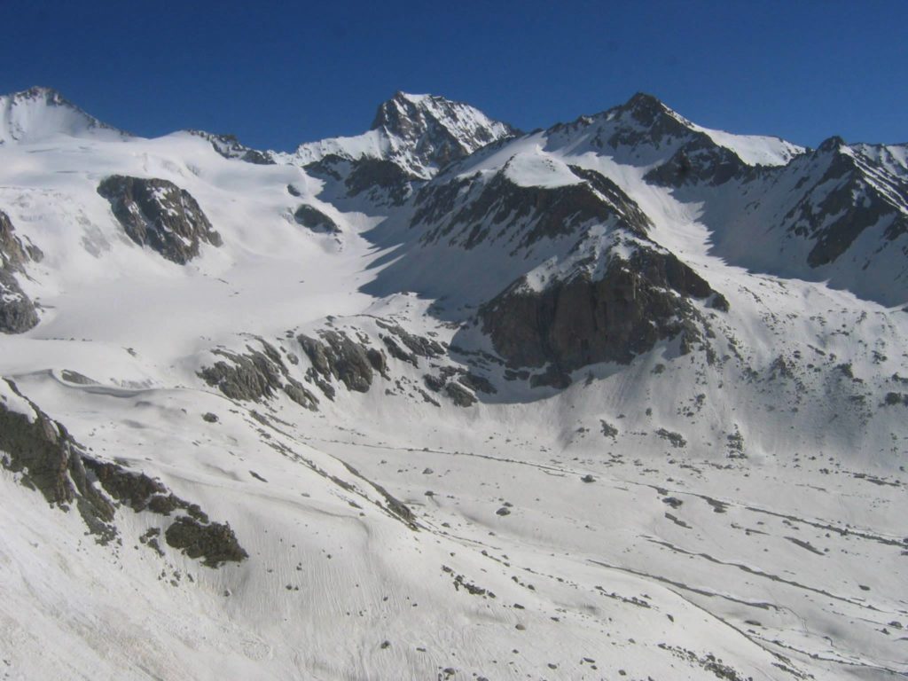 The snowscape - vista of the mountain range 