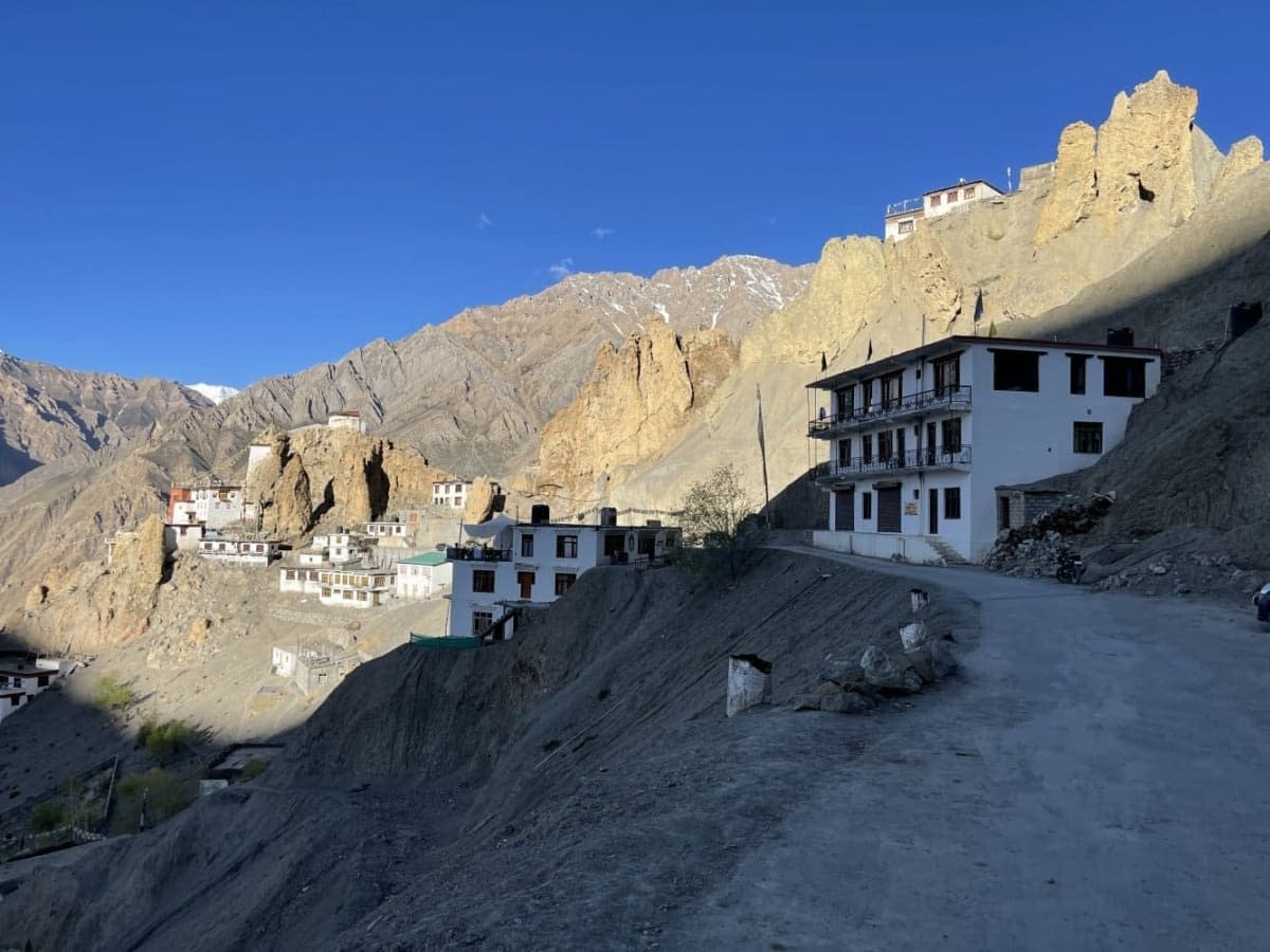 The road leading up to Dhankar monastery of Spiti valley
