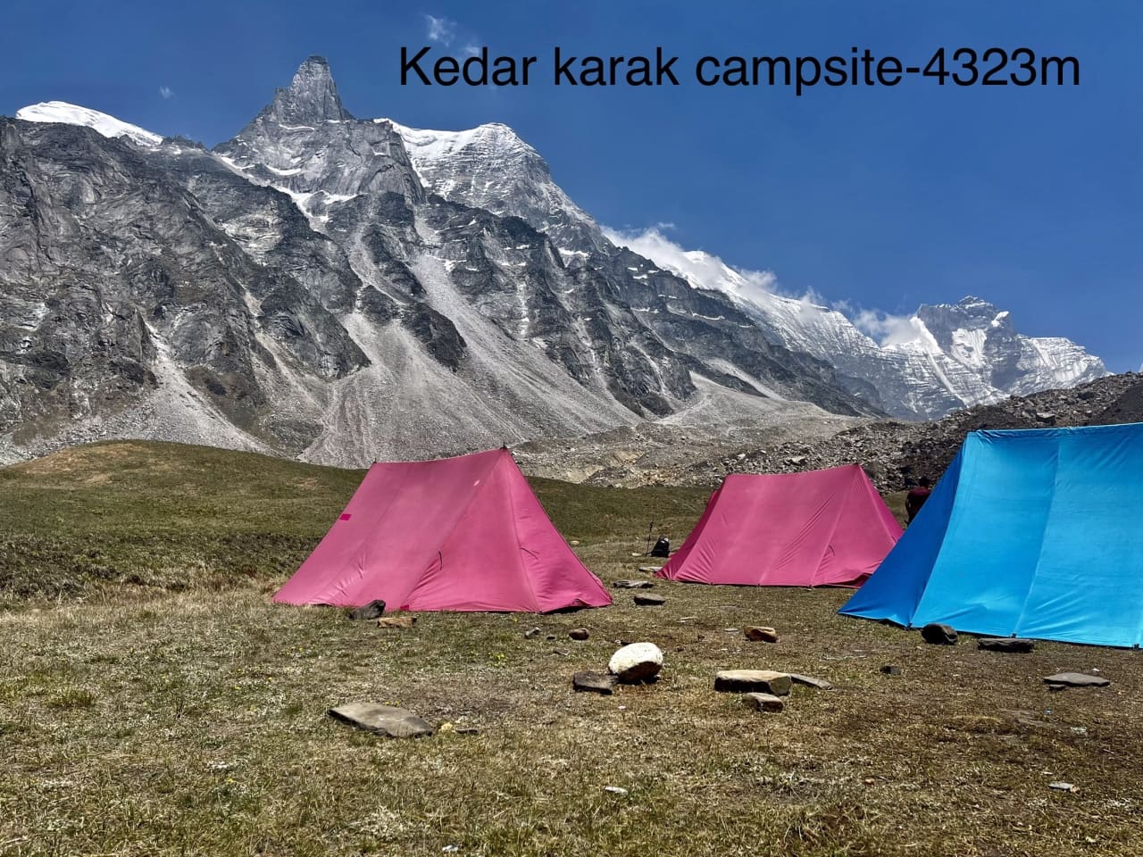 Camping on meadows of Kedarkharak