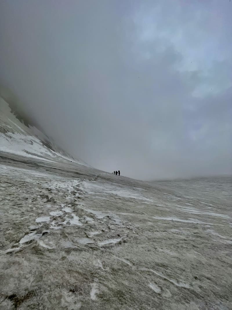 Footsteps on Khatling glacier