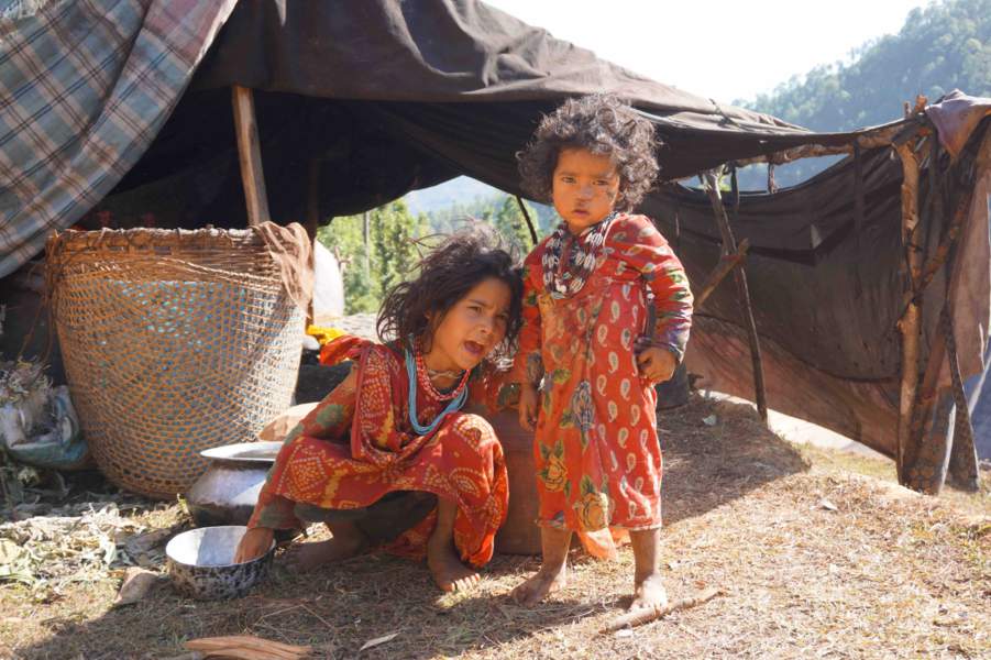 Children of Raute tribe of Nepal