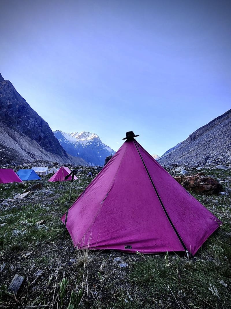 Morning view at Chowki camp site