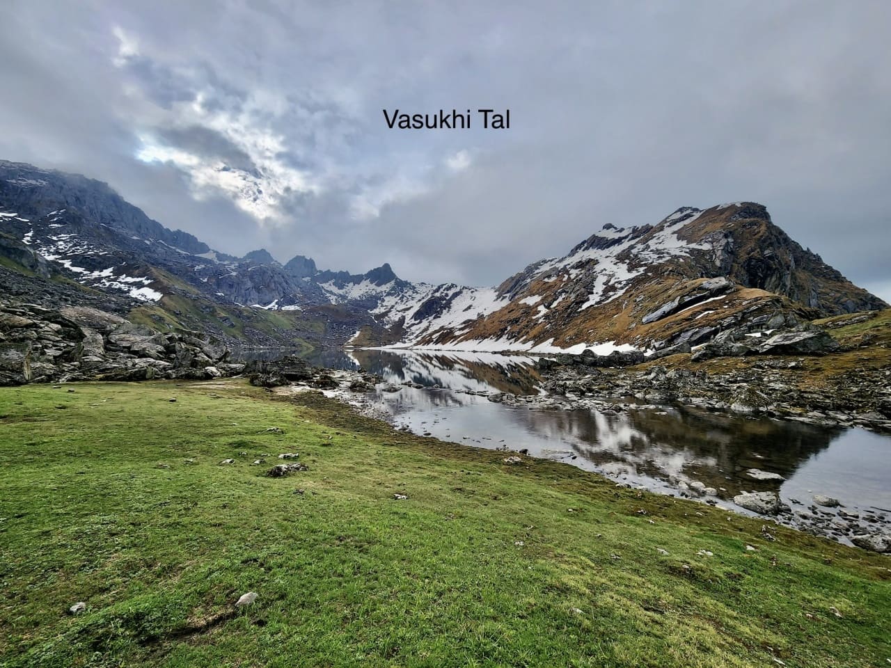 Vasuki Tal lake and surrounding meadows