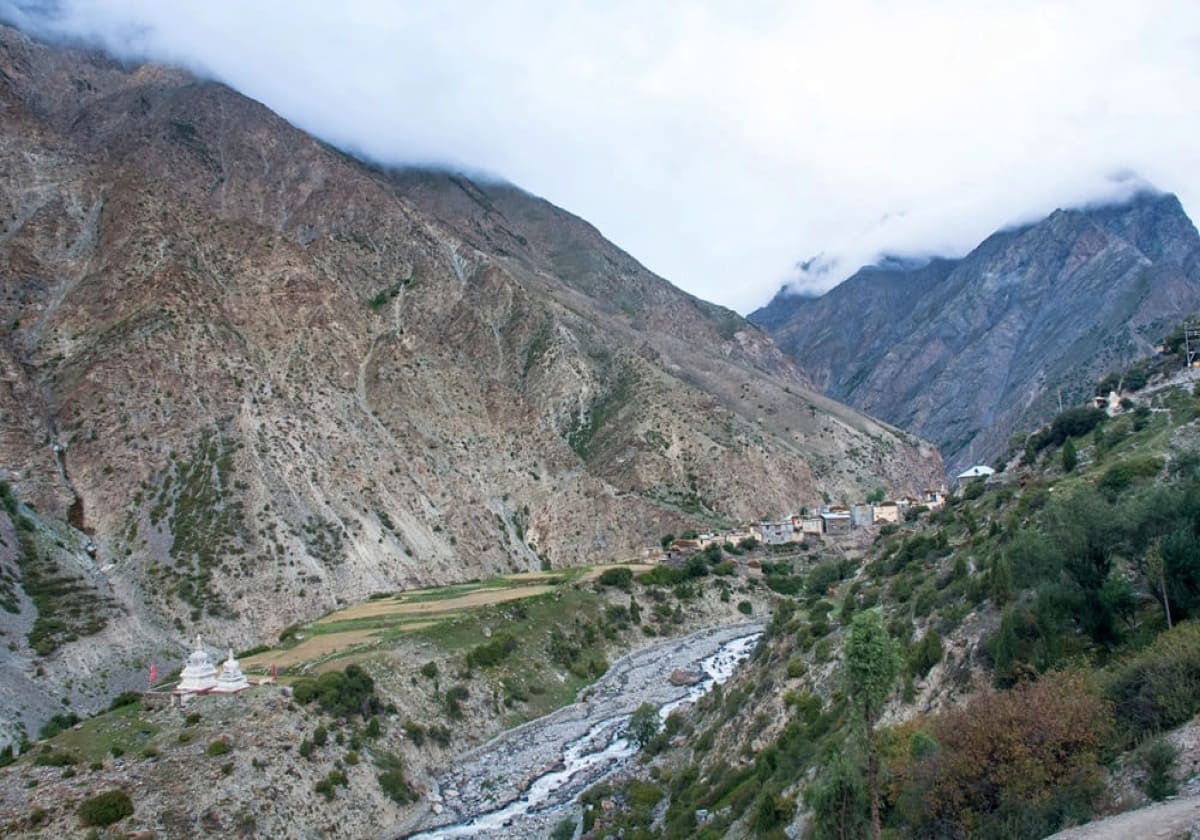 A stream flowing down from Charang village