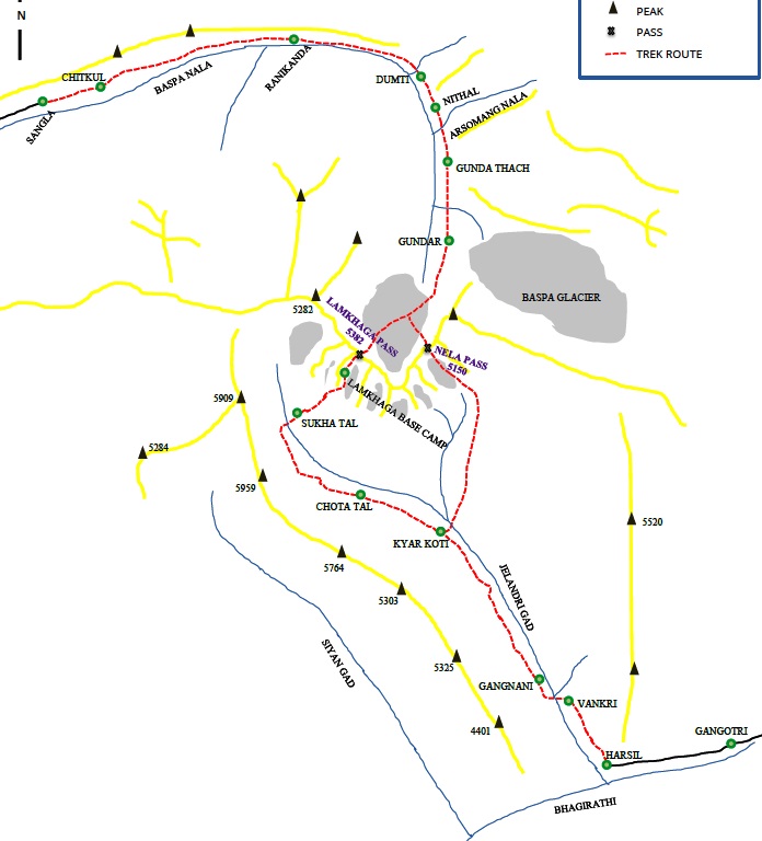Lamkhaga pass route map