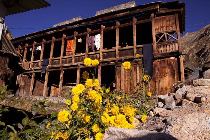 A wooden house in Chitkul village