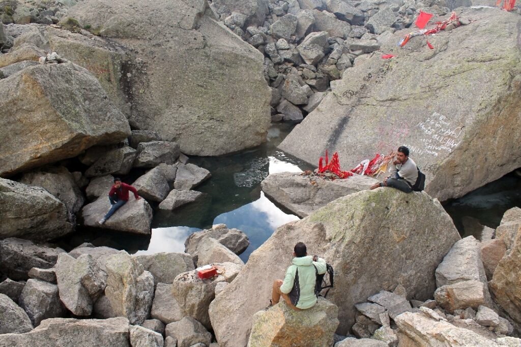 Parvati Kund and surrounding boulders