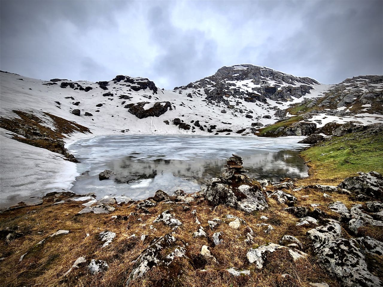 Vasuki Tal frozen glacial lake